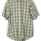 Van Heusen Plaid Men's Short Sleeve Dress Shirt Button Down Medium 015