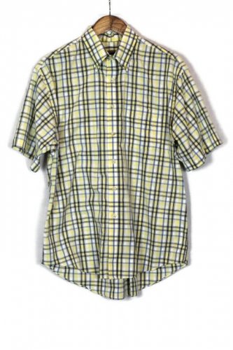 Van Heusen Plaid Men's Short Sleeve Dress Shirt Button Down Medium 015