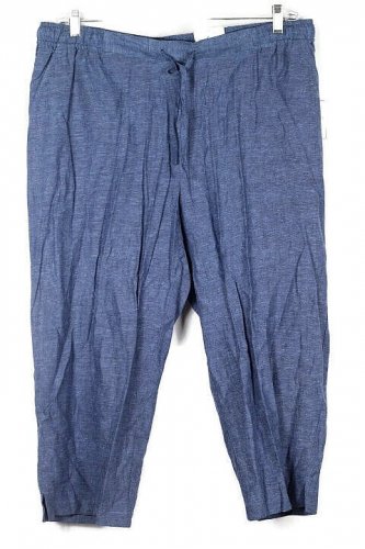 Sag Harbor Blue Women's  Pants Elastic Waist Drawstring 1X 026