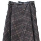 East 5th Brown Women's Flared Plaid Skirt Zip Closure Size 16   008