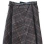 East 5th Brown Women's Flared Plaid Skirt Zip Closure Size 16   008