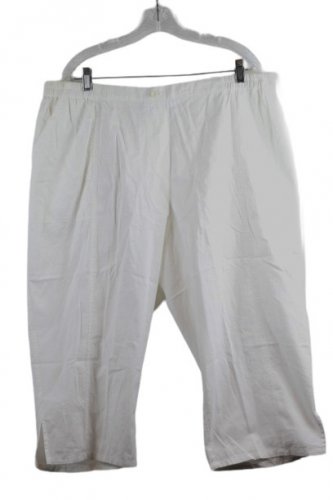 Cathy Daniels White Women's Cropped Pants Pull On 2X 058