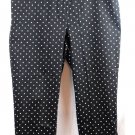 Real Clothing Black White Polka Dot Women's Pants Front Pockets Zip 20 058