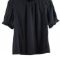 Amazon Essentials Black Women's Top Blouse Short Sleeve M 030