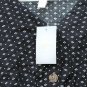 A Glow Women's Black White Floral Button Placket Maternity Top Size XS 013