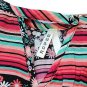Roper Multicolored Floral Border Pattern Women's Blouse Keyhole  3/4 Sleeve  018