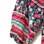 Roper Multicolored Floral Border Pattern Women's Blouse Keyhole  3/4 Sleeve  018