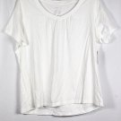 St John's White Women's Top Blouse Short Sleeve Pullover 2X  025