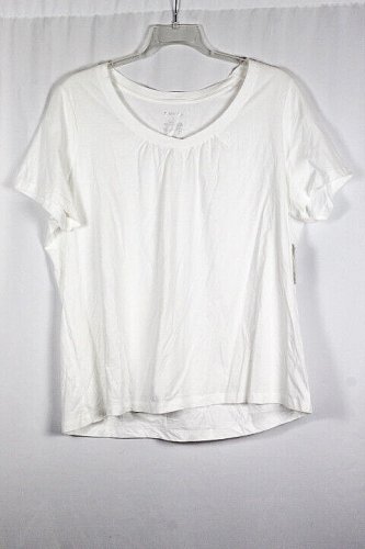 St John's White Women's Top Blouse Short Sleeve Pullover 2X  025
