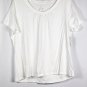 St John's White Women's Top Blouse Short Sleeve Pullover 2X  025