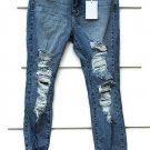Cello Mom Blue Women's Skinny Distressed Jeans Size 5  017