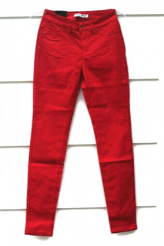 Love You Denim Collection Red Women's Stretch Skinny Pants Size 3/4   007