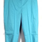 J H Collectibles Stretch Blue Women's Cropped Pants Zip Closure 20W 043