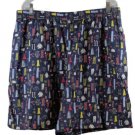 Bechamel Blue Women's Fashion Printed Shorts Pull On Elastic Waist XL 024