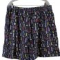 Bechamel Blue Women's Fashion Printed Shorts Pull On Elastic Waist XL 024