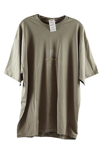 Jerzees Brown Women's Casual Embelished T-Shirt Short Sleeve Pullover XL 047