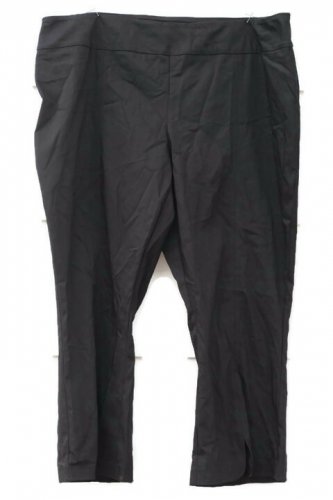 Raffinalla Black Women's Stretchy Pants Built In Tummy Control Slit Flare  019