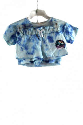 Jurassic Park Blue Tie Dye Girls 2 Piece Top & Short Size XXS 4/5 028