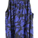 Apt 9 Blue Black Women's Top Blouse Sleeveless Keyhole Neck Lined 2X 037 Apt 9 Blue Black Women's Top Blouse Sleeveless Keyhole Neck Lined 2X 037