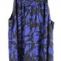 Apt 9 Blue Black Women's Top Blouse Sleeveless Keyhole Neck Lined 2X  037