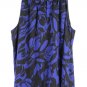 Apt 9 Blue Black Women's Top Blouse Sleeveless Keyhole Neck Lined 2X  037