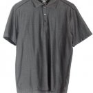 Van Heusen Studio Gray Black Men's Dress Shirt Short Sleeve Slim Fit Medium  005