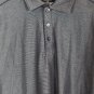 Van Heusen Studio Gray Black Men's Dress Shirt Short Sleeve Slim Fit Medium  005
