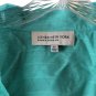 Jones New York Green Women's Top Blouse Front Button Roll Up Sleeve 2X 055