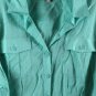 Jones New York Green Women's Top Blouse Front Button Roll Up Sleeve 2X 055