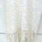 Yoana Baraschi Cream Tunic Swimming Cover Up Fringe Floral Embroidered Sz S  006