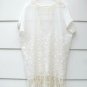 Yoana Baraschi Cream Tunic Swimming Cover Up Fringe Floral Embroidered Sz S  006