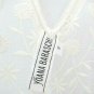 Yoana Baraschi Cream Tunic Swimming Cover Up Fringe Floral Embroidered Sz S  006