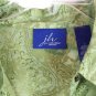 JH Collectibles Green Women's Long Sleeve Top Blouse Front Button 2 035