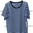 Chico's Black White Striped Women's Kimono Sleeve Knit Top Size 1   022