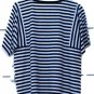 Chico's Black White Striped Women's Kimono Sleeve Knit Top Size 1   022