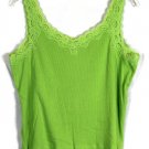 JH Collectibles Green Women's Tank Top Lace Trim Size 2 009 JH Collectibles Green Women's Tank Top Lace Trim Size 2 009