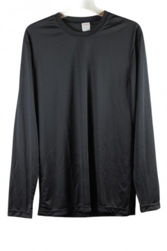 Hanes Cool Dri Black Men's Long Sleeve Casual Shirt Pullover Medium 016