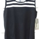 Designers Originals Women's Black Striped White Sleeveless Top Size M   014