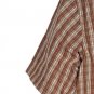 Eddie Bauer Striped Brown Men's Dress Shirt Short Sleeve Front Pocket M  007