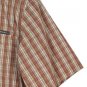 Eddie Bauer Striped Brown Men's Dress Shirt Short Sleeve Front Pocket M 007
