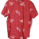 Sonoma Red Hawaiian Men's Short Sleeve Dress Shirt Button Down Large 014