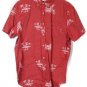 Sonoma Red Hawaiian Men's Short Sleeve Dress Shirt Button Down Large 014