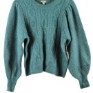 a.n.a A New Approach Green Women's Cable Knit Sweater Pullover 0X 050
