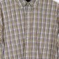 Wrangler Brown Plaid Men's Short Sleeve Dress Shirt Button Down Medium 004