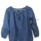 Faded Glory Blue Women's Peasant Top Blouse Size Small 4-6 004 Faded Glory Blue Women's Peasant Top Blouse Size Small 4-6 004