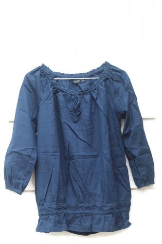 Faded Glory Blue Women's Peasant Top Blouse Size Small 4-6    004
