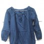 Faded Glory Blue Women's Peasant Top Blouse Size Small 4-6    004