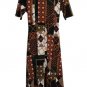 EST 1946 Multicolor Women's High Low Tie Waist Belt Short Sleeve V Neck L  021