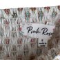 Pink Rose Paisley Cream Medallion Women's Juniors 2 Piece Skirt Set Small 028