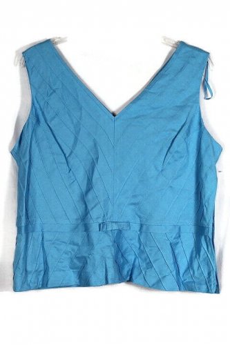 Positive Attitude Blue Women's Sleeveless Pullover Top Blouse 18 044